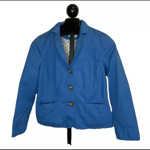 LL Bean Women’s Blue Long Sleeve Blazer Jacket Size 16 Petite *SEE MEASUREMENTS* - Picture 1 of 4